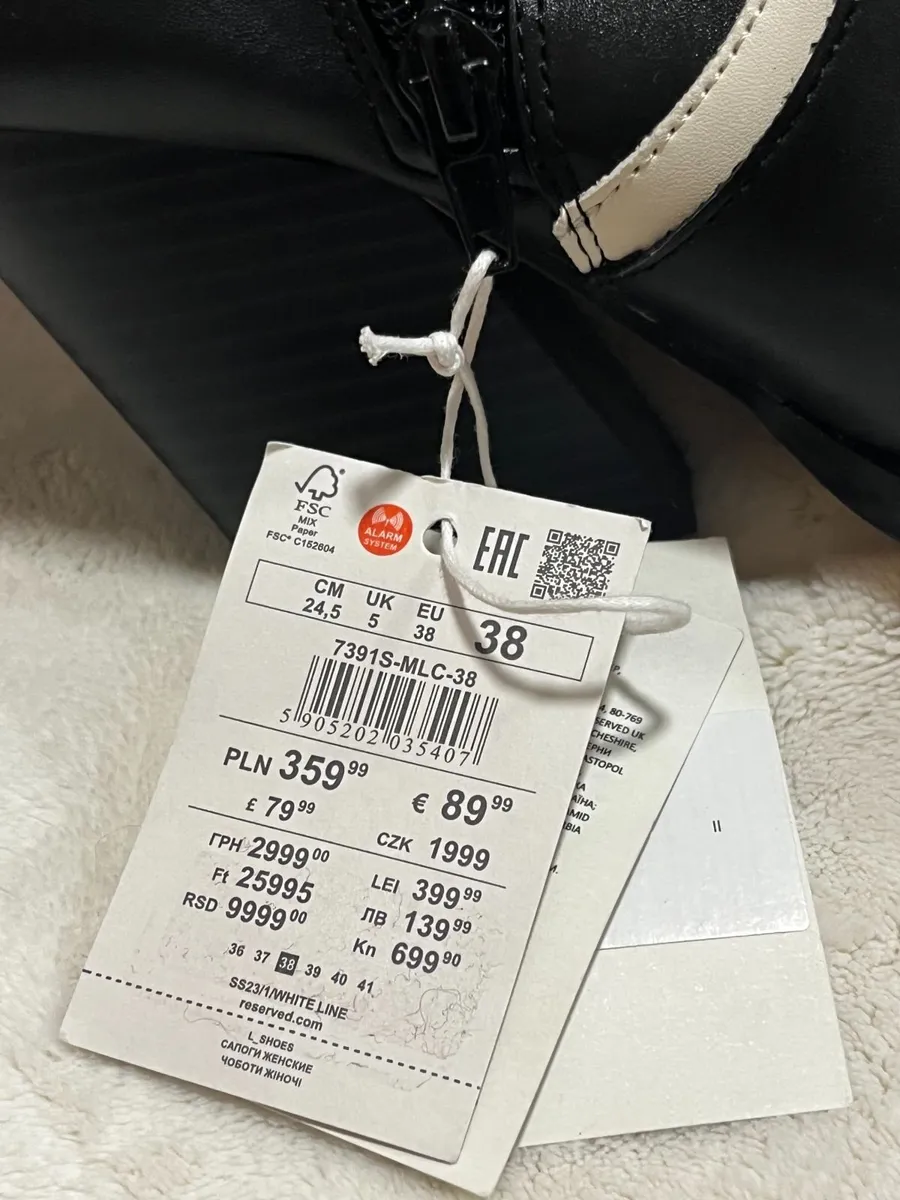 Reserved Black & Cream Cowboy Boots Size EU 38 – W - Image 1