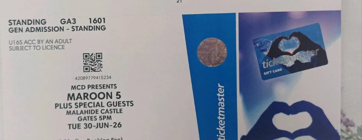 Maroon 5 Ticket Malahide Castle, June 30th - Image 2