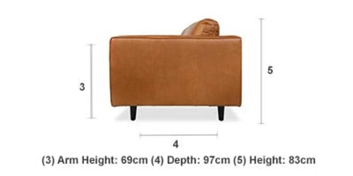 Scott Charme Leather 3 Seater sofa &footstool - Image 2