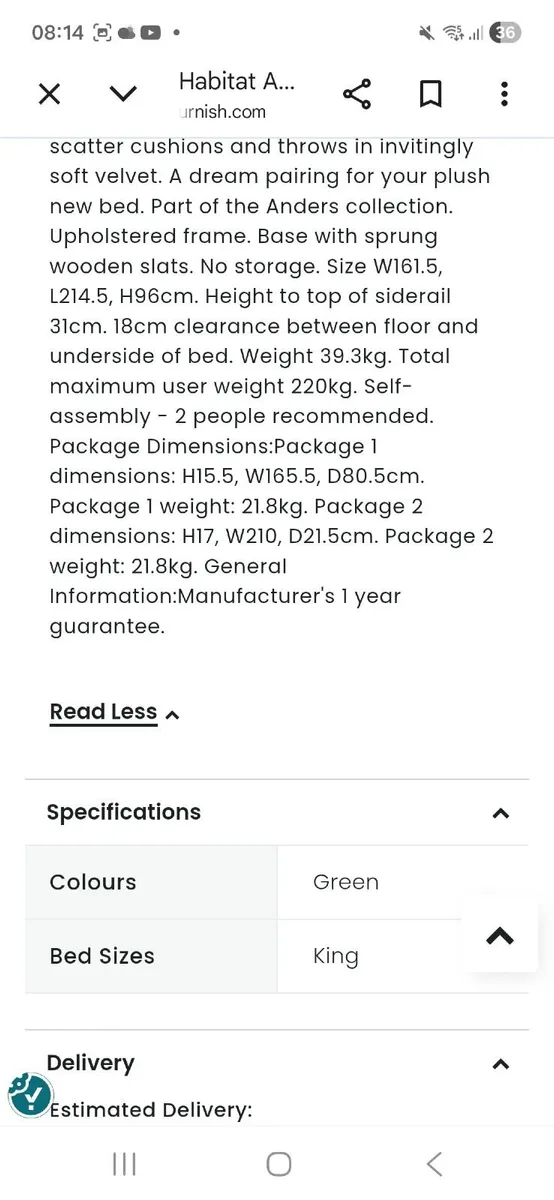King size bed frame - Image 1