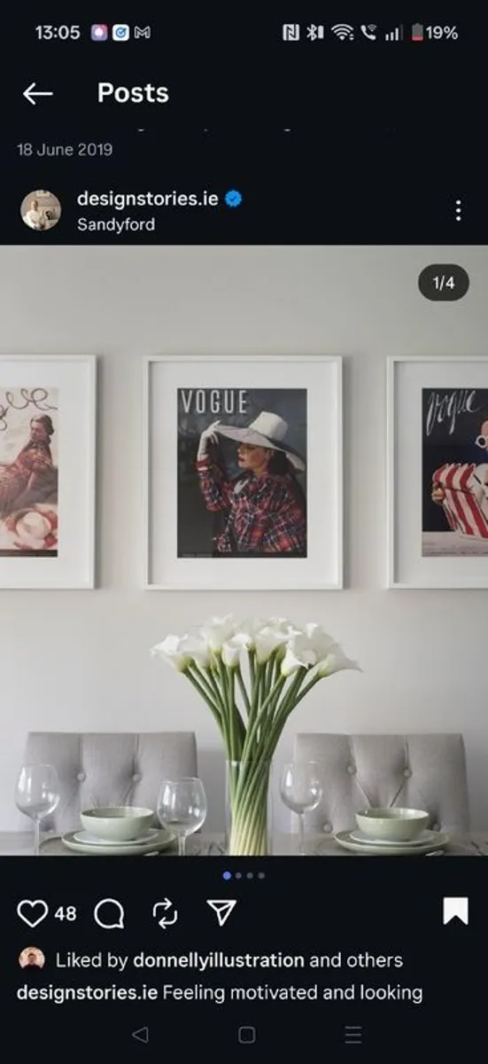 Set of 3 Vintage Vogue Cover Framed Prints - Image 1