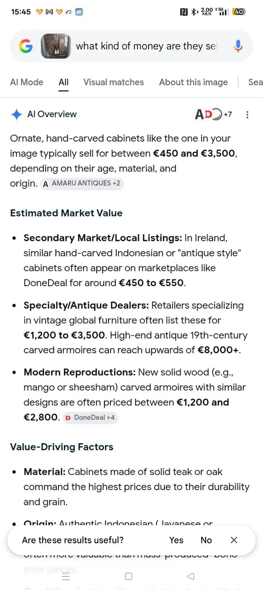Indonesian cabinet hand carved. Please read attach - Image 3