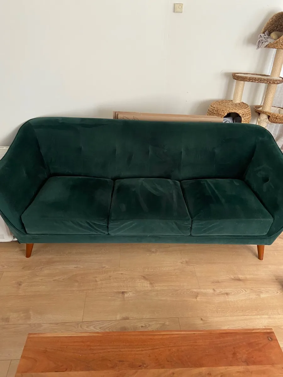 Green Velvet Sofa - Image 2