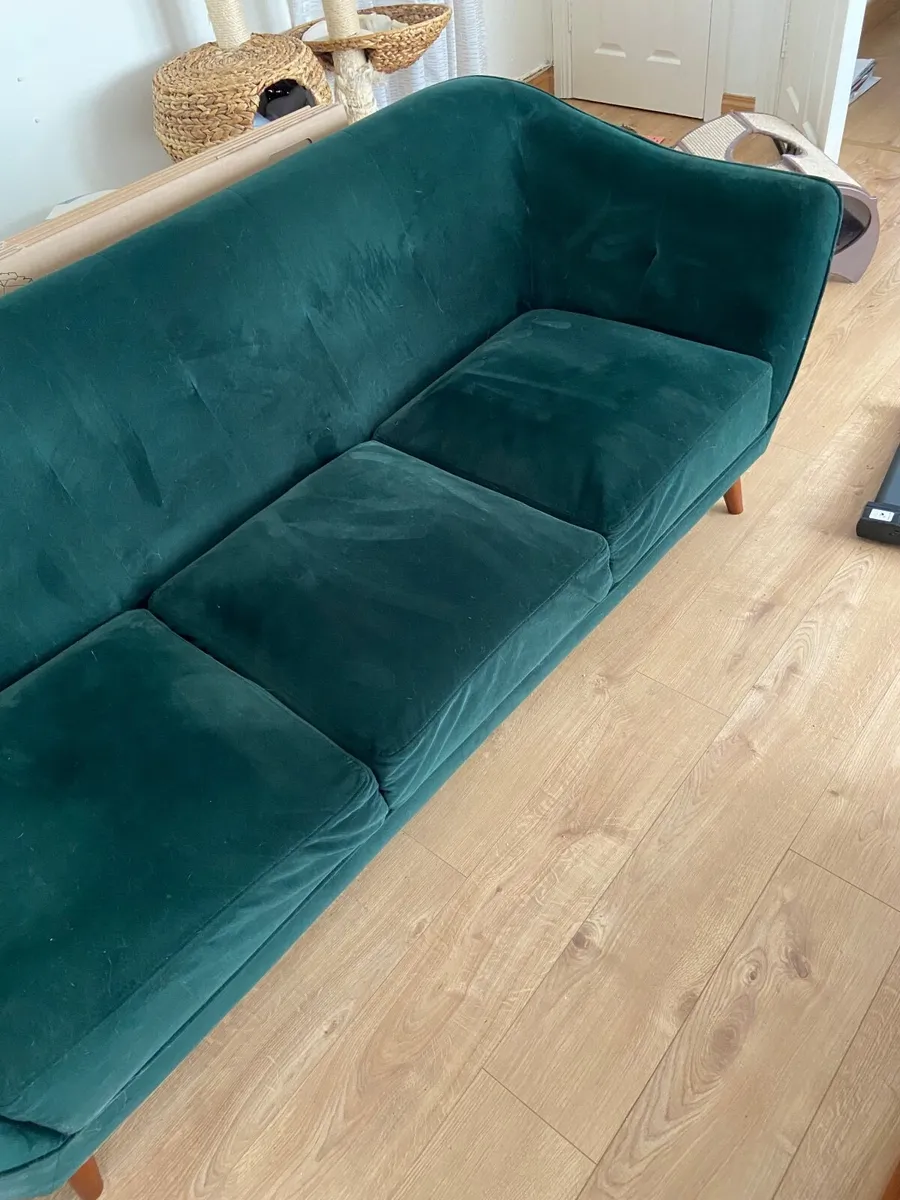 Green Velvet Sofa - Image 3