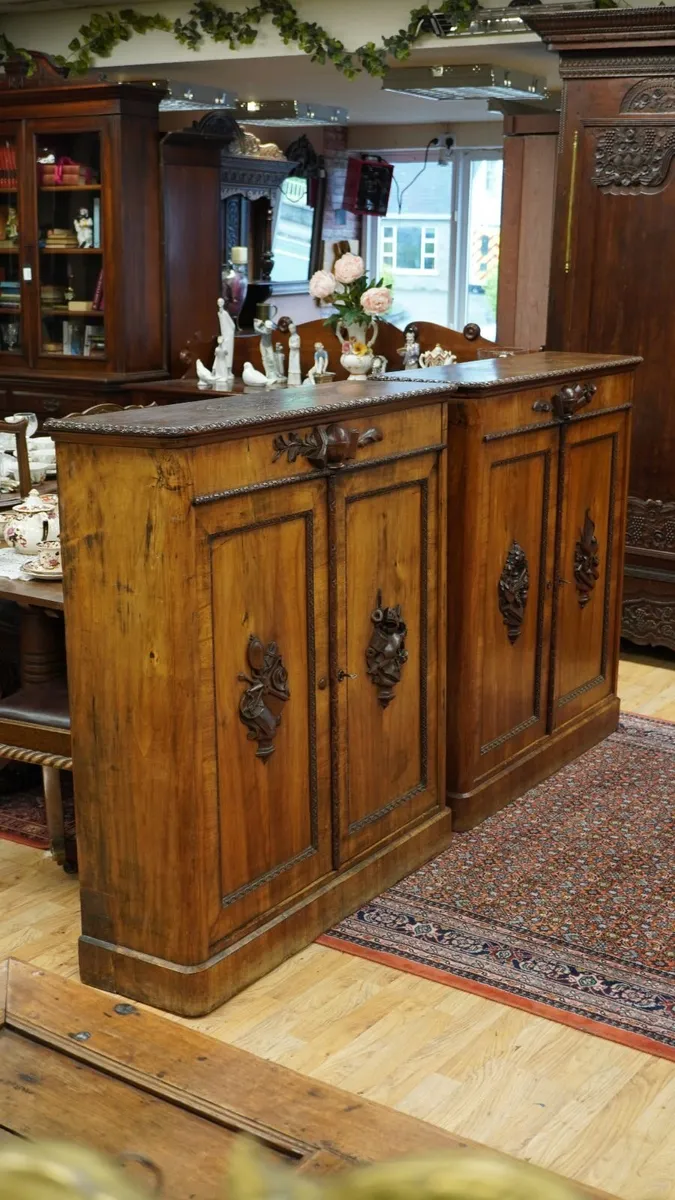 Pair of Austrian/German Walnut Cabinets c.1880 - Image 3