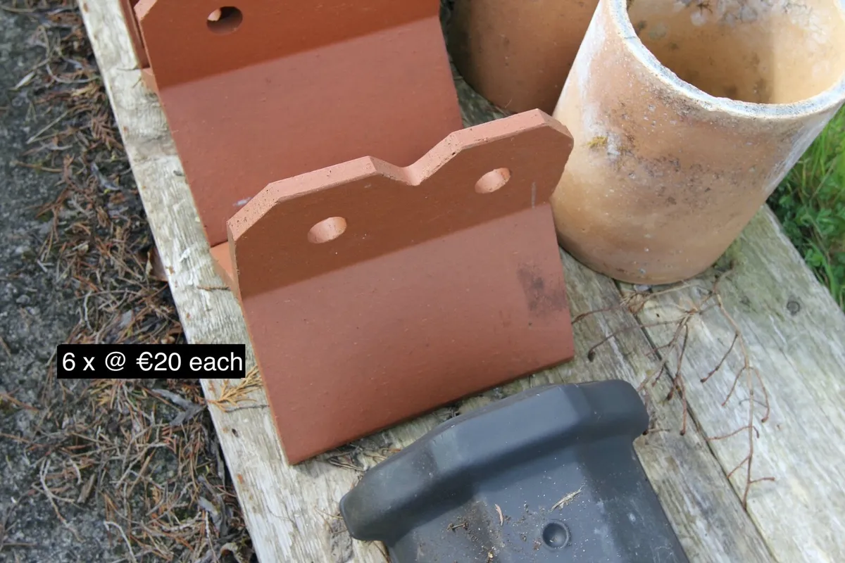 Two Hole Crested Ridge Tiles + Clay Chimney Flues - Image 1