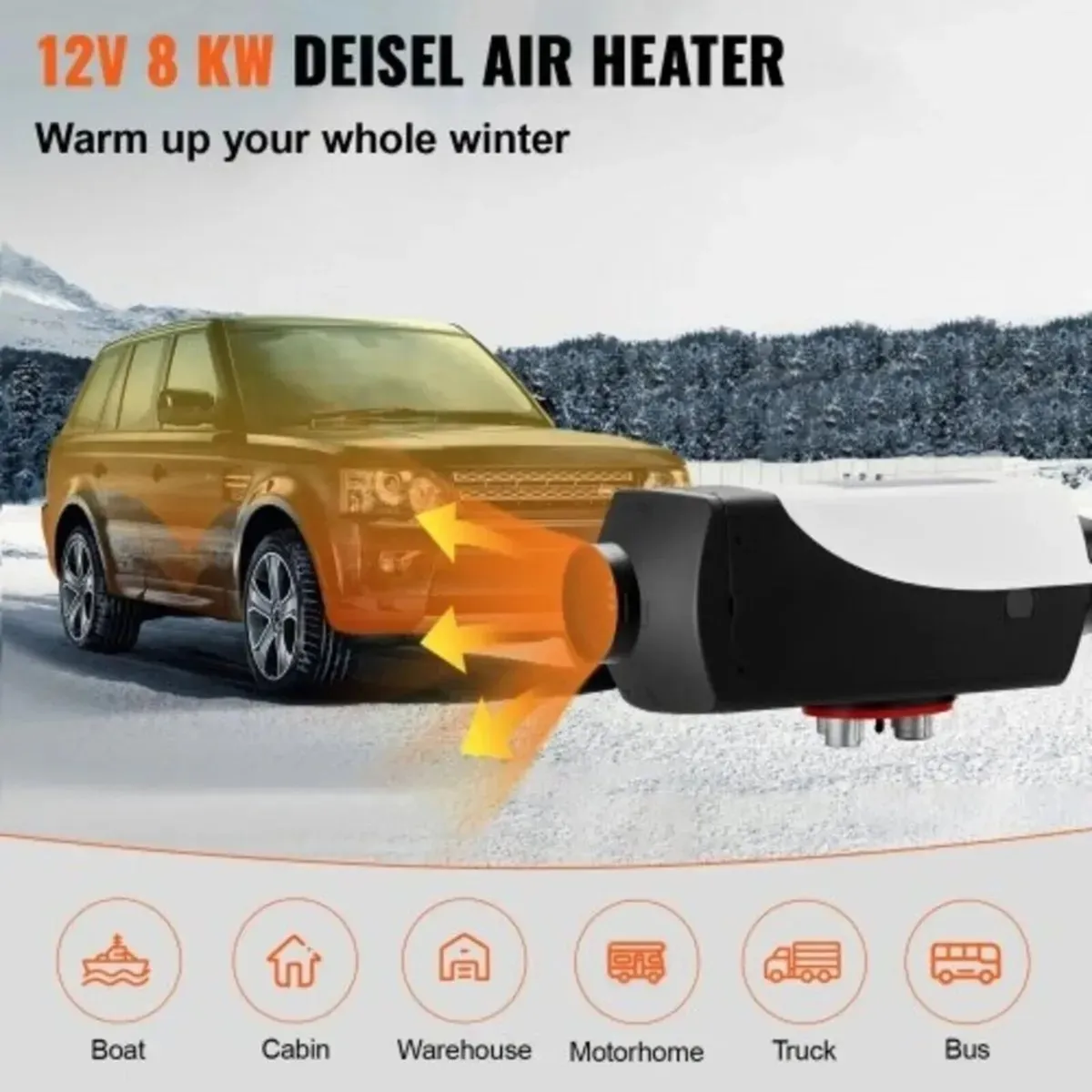 12V Diesel Heater 5/8KW 10L Tank LCD Silencer - Image 2