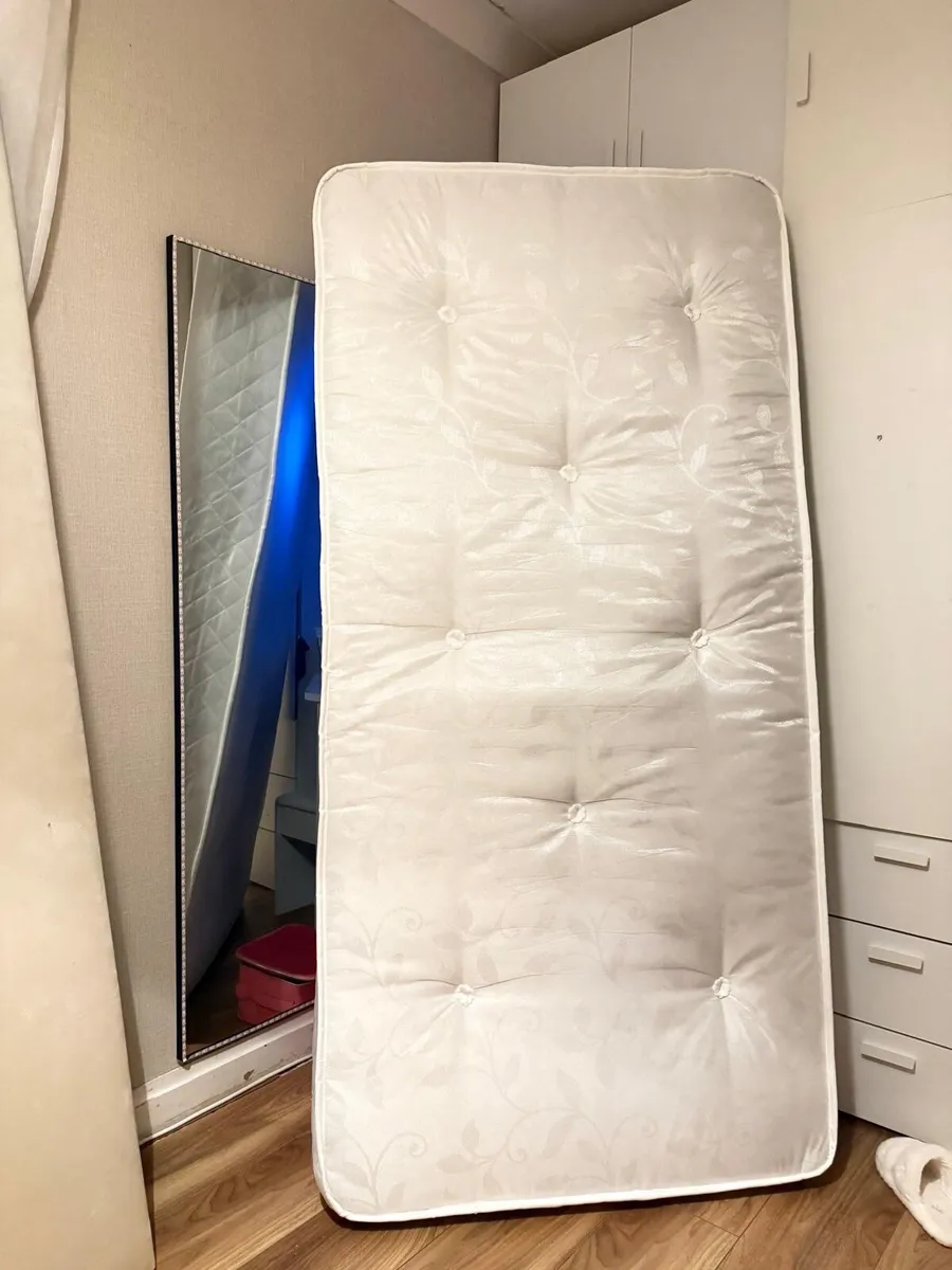 Beige Bed with Mattress (included) - Image 2