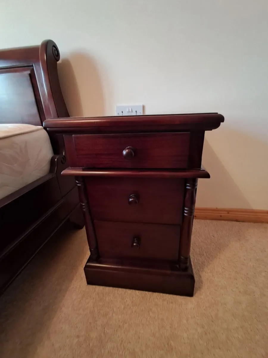 Sleigh Double Bed & Locker - Image 1