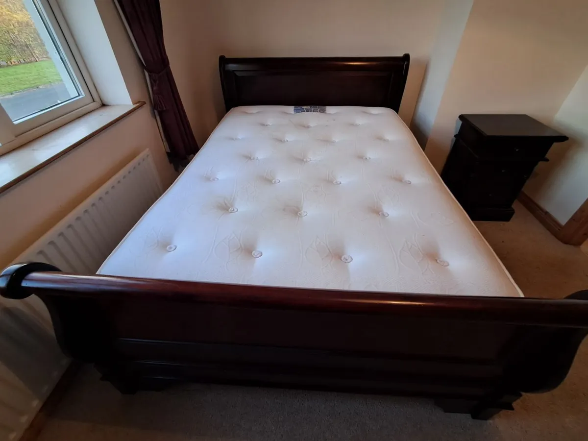 Sleigh Double Bed & Locker - Image 2