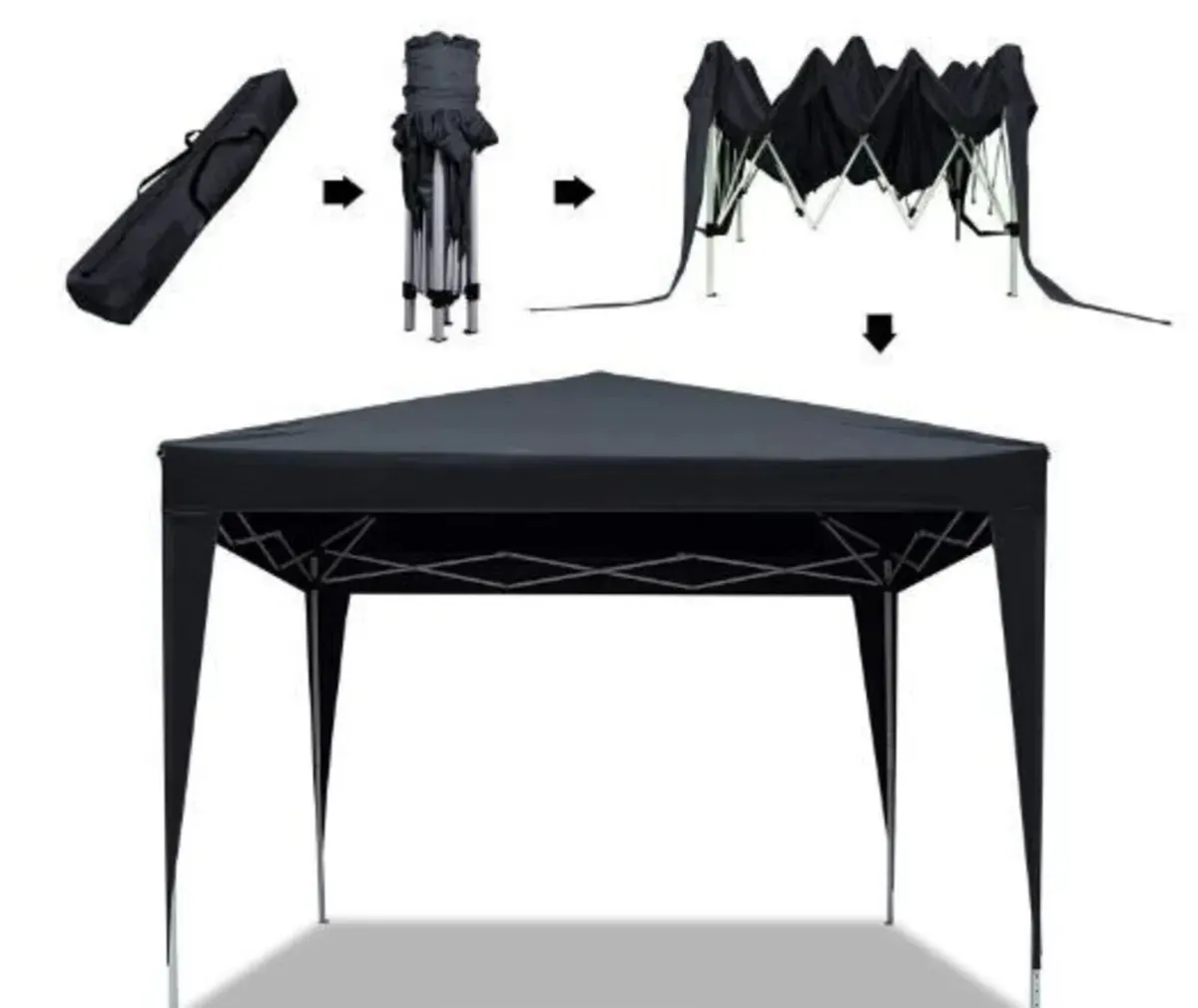 3x3m Pop Up Gazebo Waterproof 4 Side Panels - Image 4