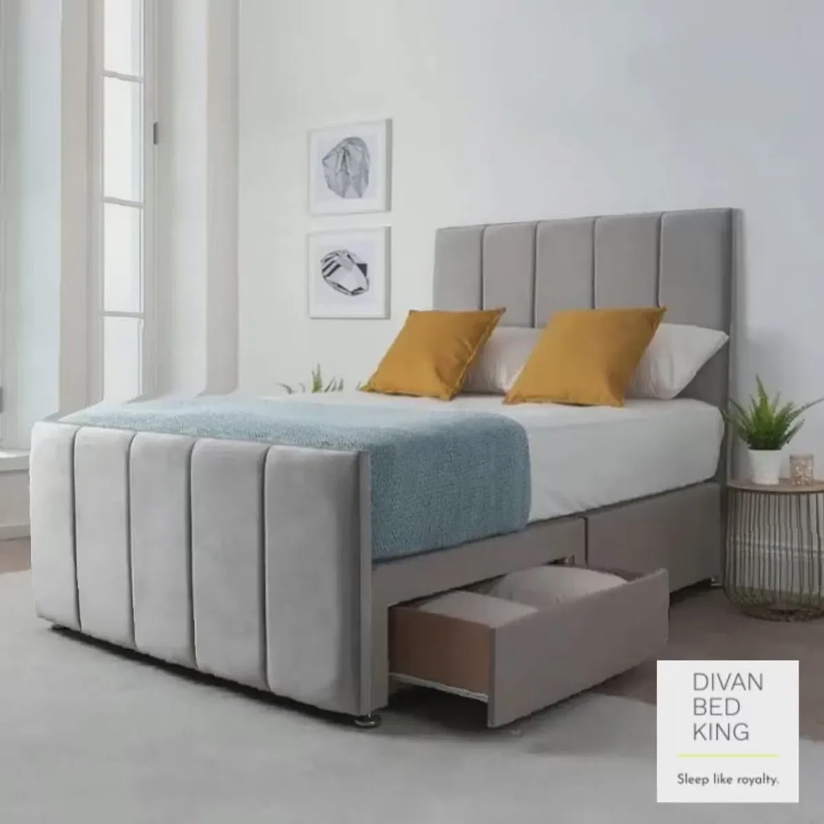 Divan Double & King Size Bed Frame With Drawers - Image 1