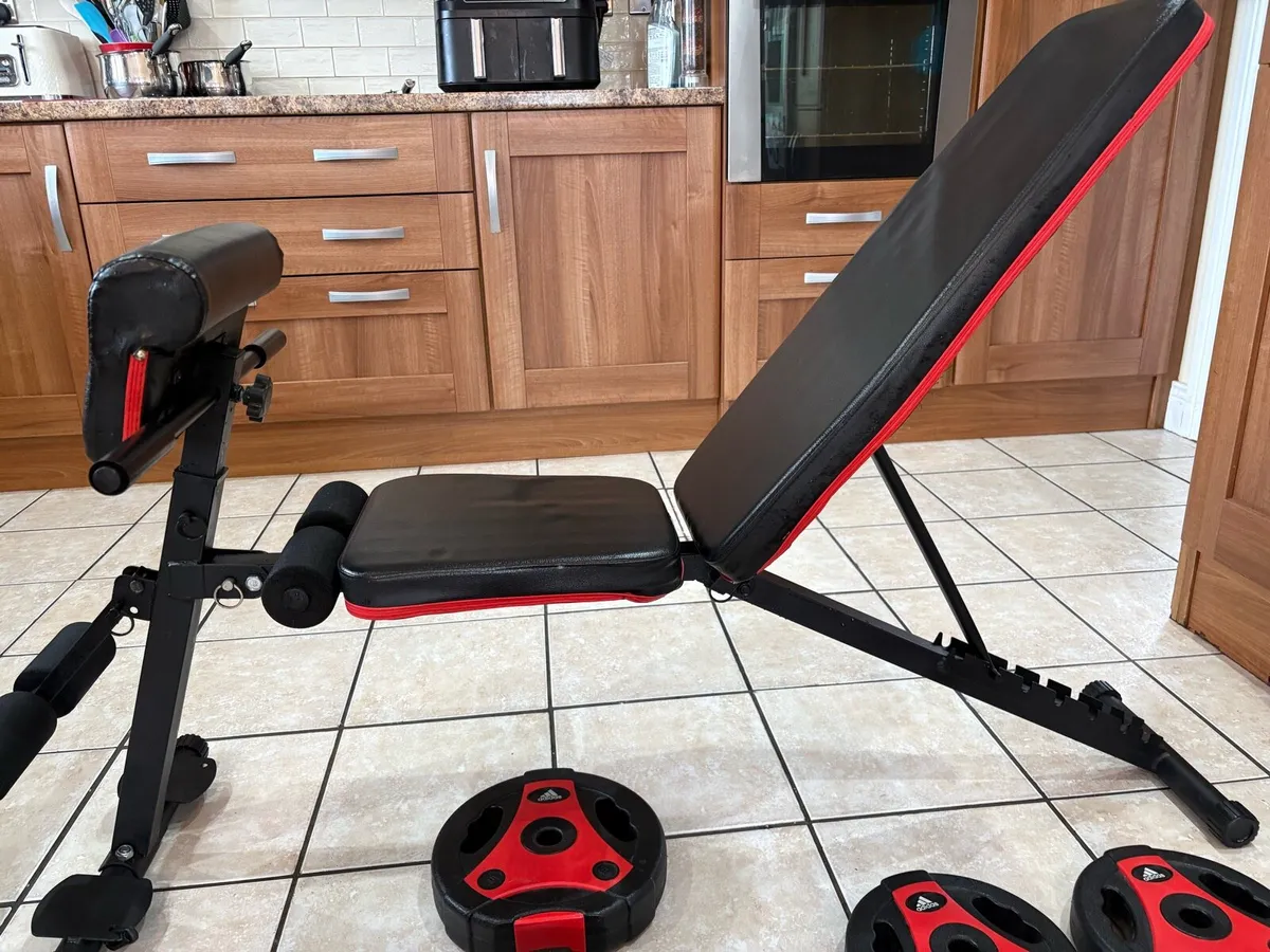 NICE GYM SET, ADIDAS DUMBBELL WEIGHT SET + BENCH! - Image 3