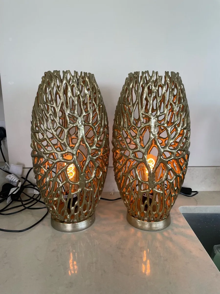 2 x gold lamps - Image 2
