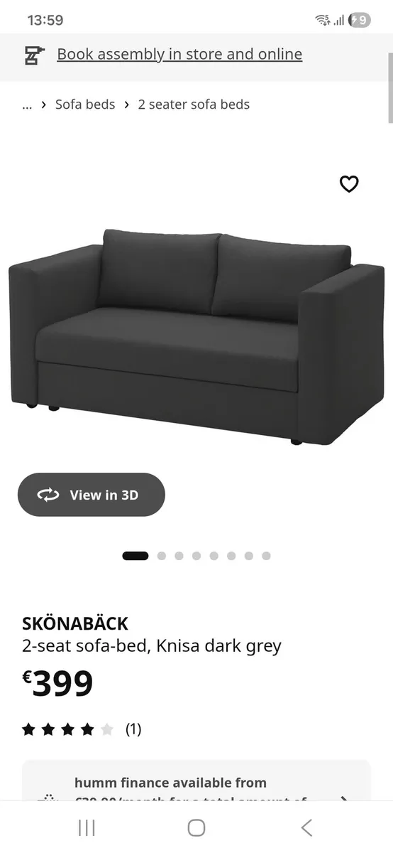 Ikea single sofa bed - Image 2