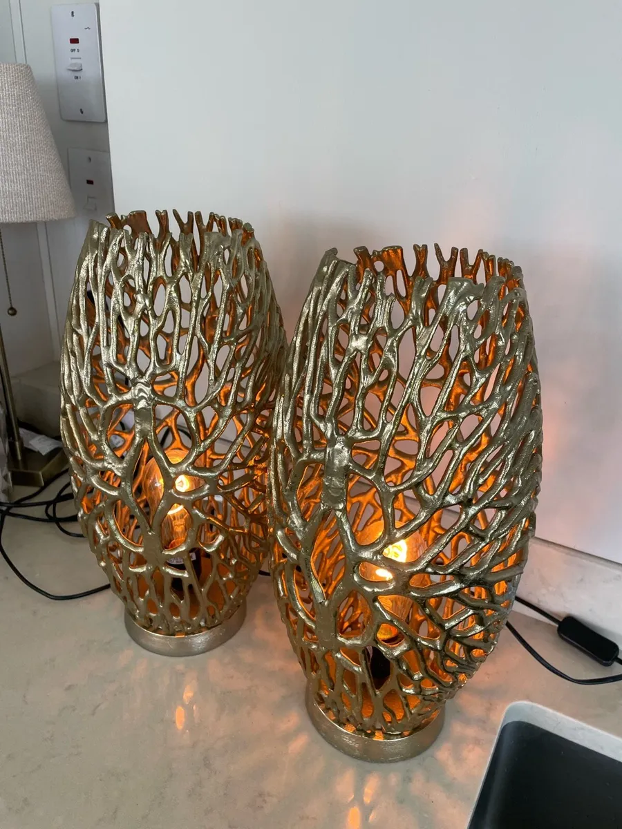 2 x gold lamps - Image 3