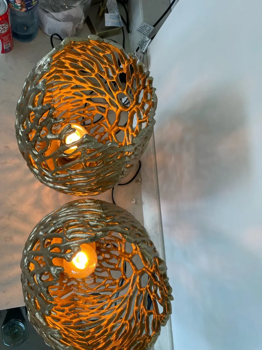 2 x gold lamps - Image 4