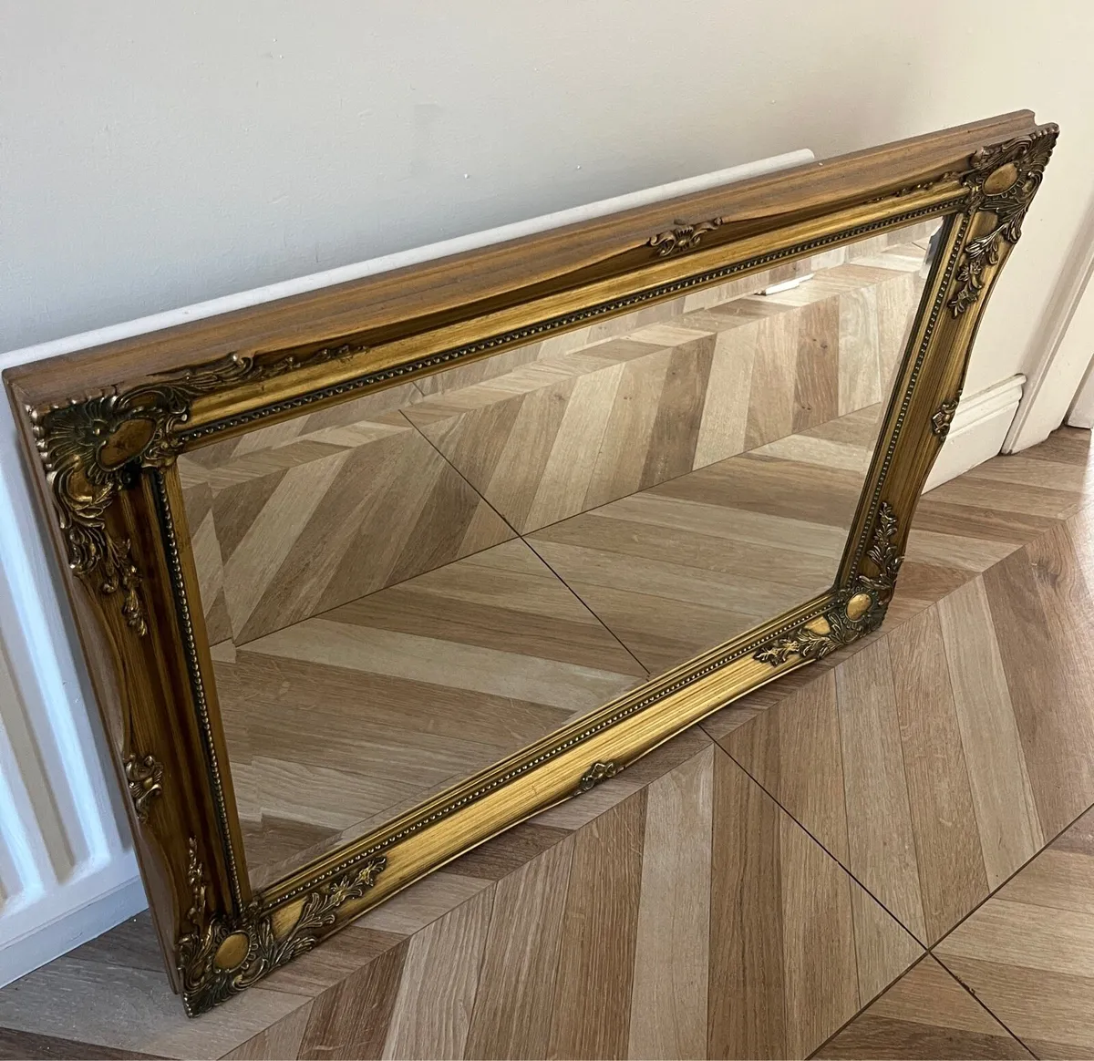 Vintage Large Rectangular Bevelled Mirror 1990’s - Image 1