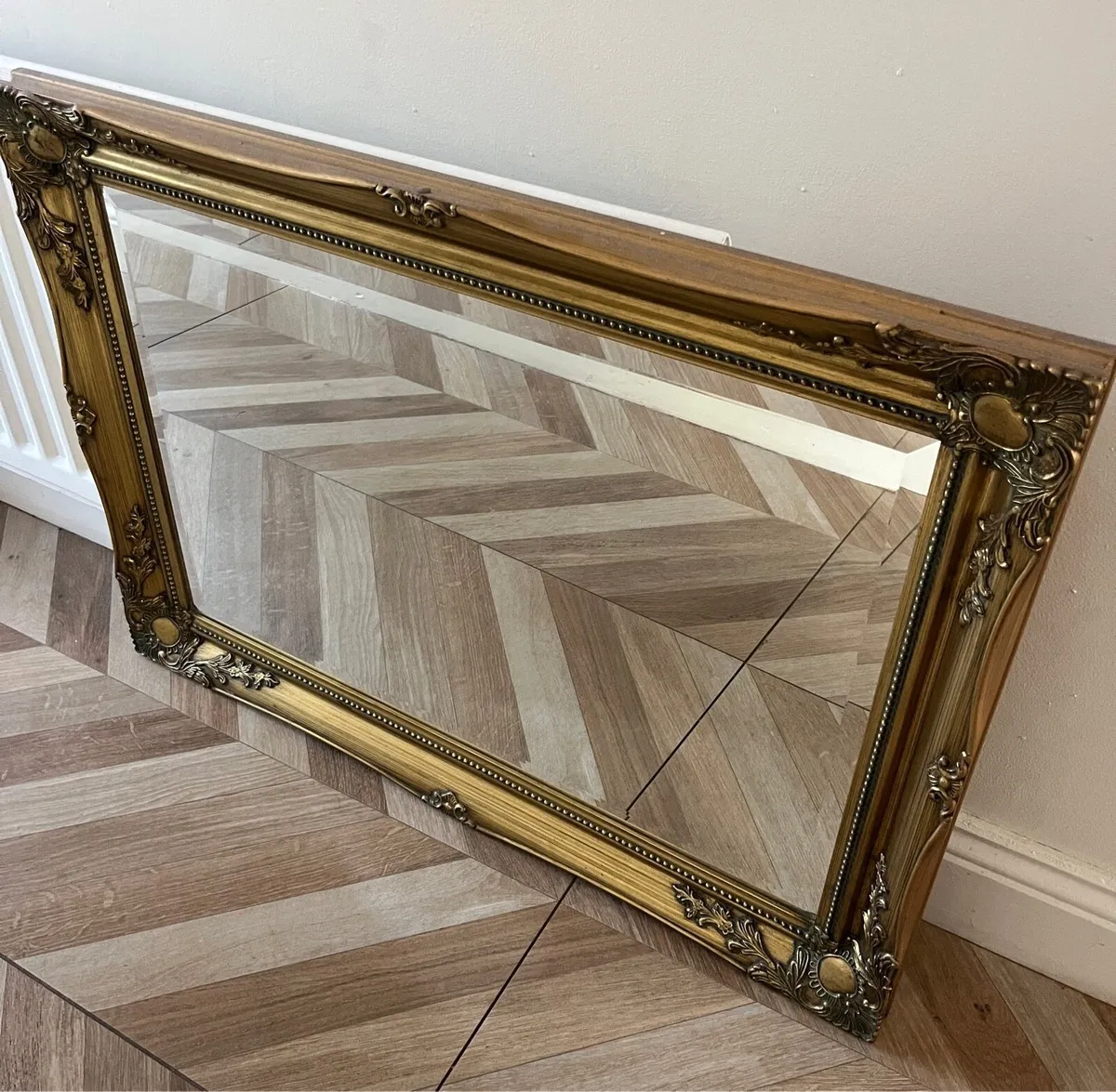 Vintage Large Rectangular Bevelled Mirror 1990’s - Image 2