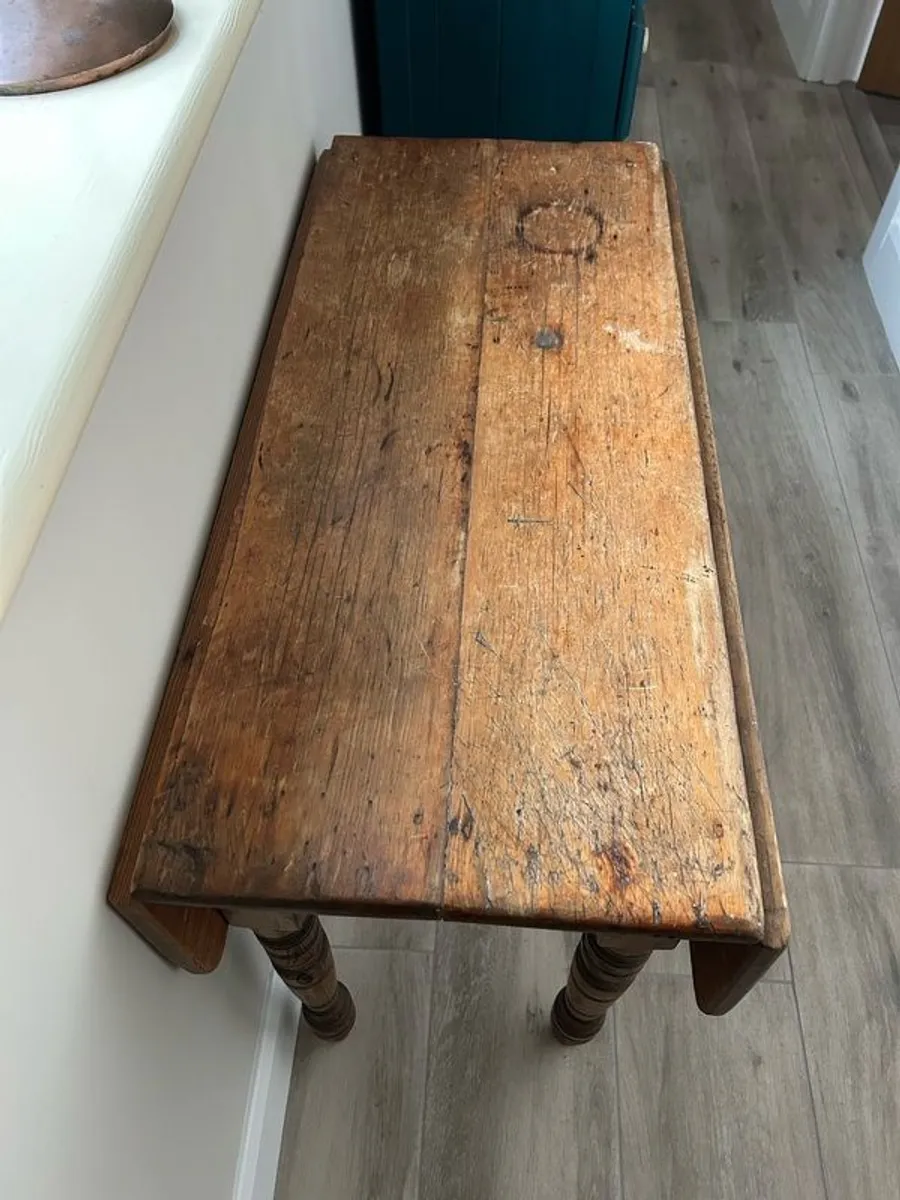 Vintage Solid Wood Drop-leaf Table - Image 2