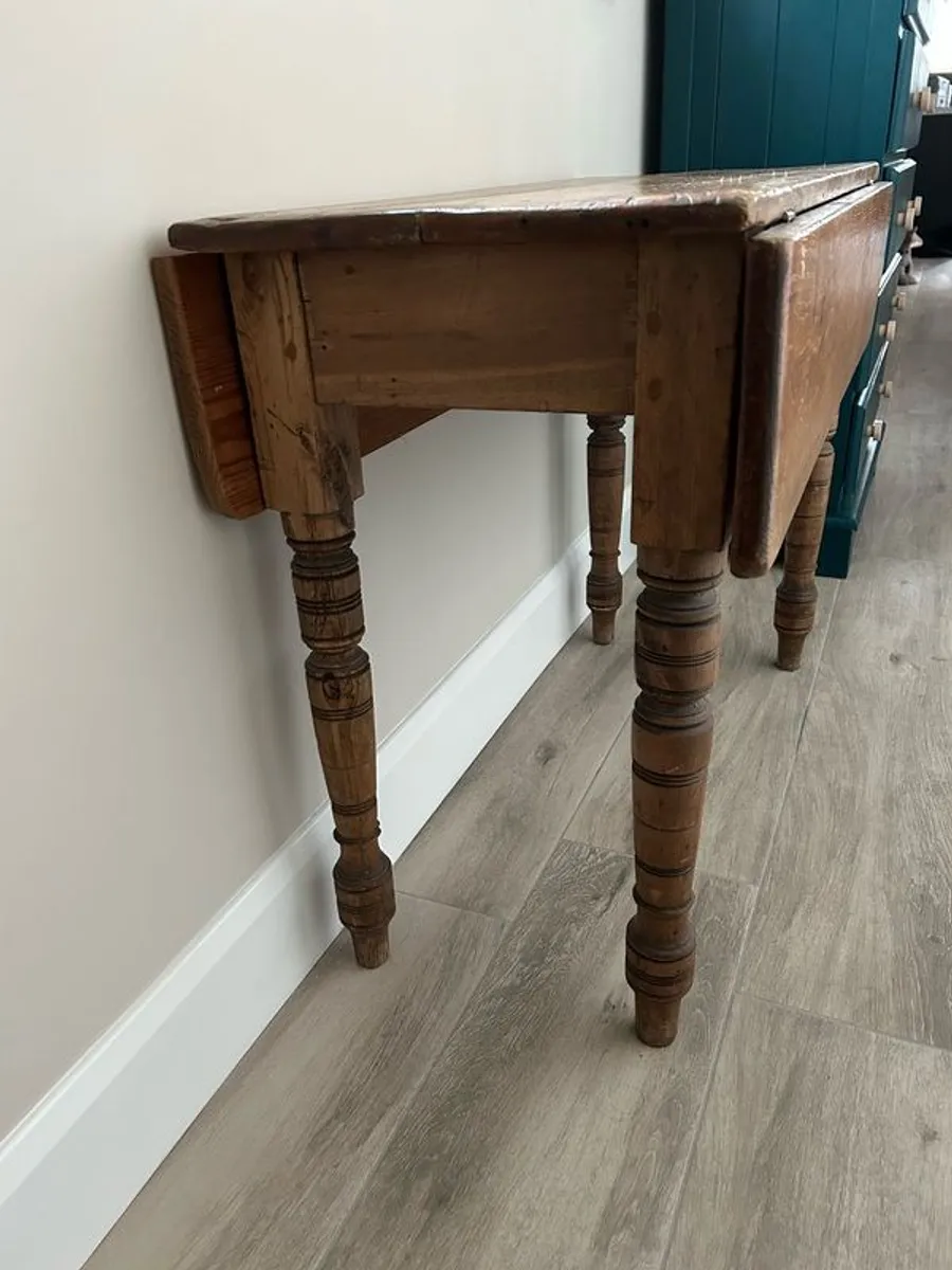Vintage Solid Wood Drop-leaf Table - Image 3