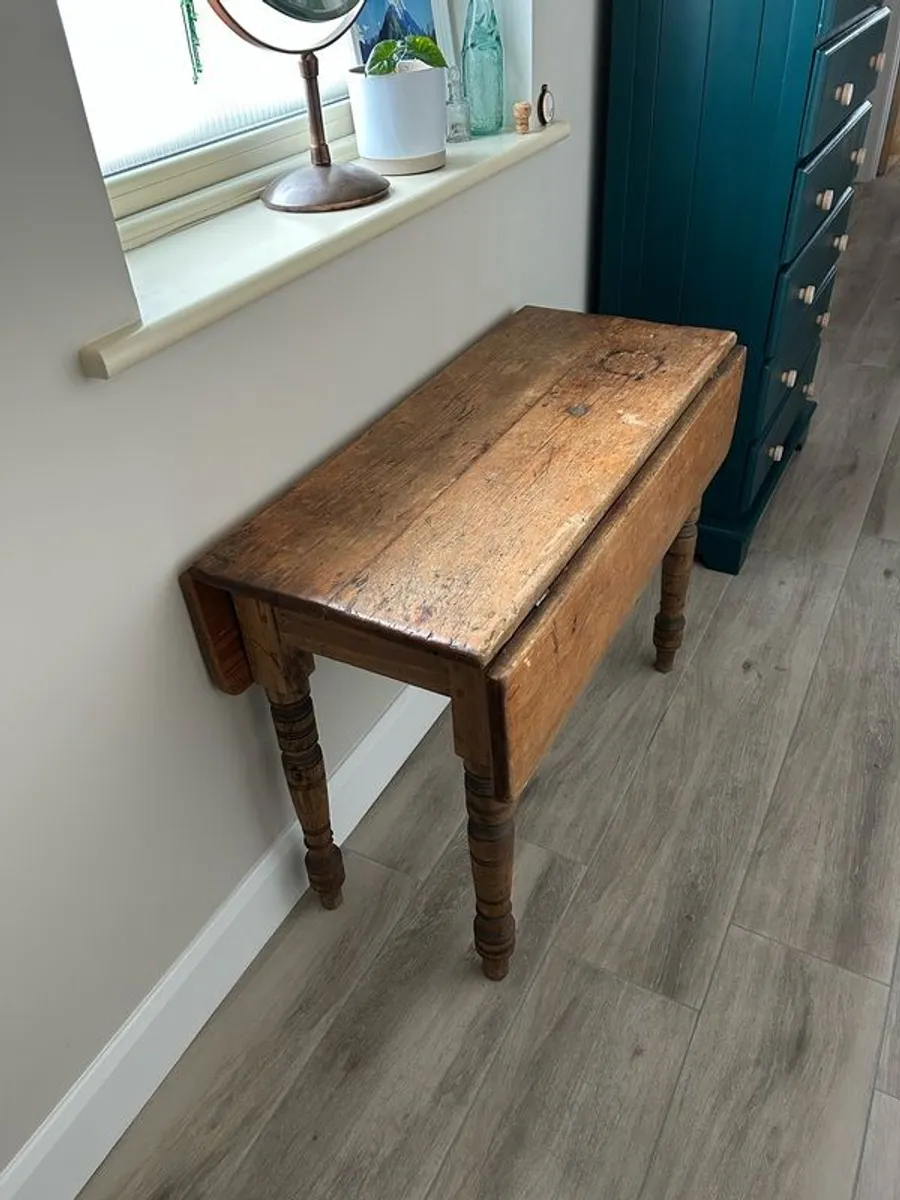 Vintage Solid Wood Drop-leaf Table - Image 1