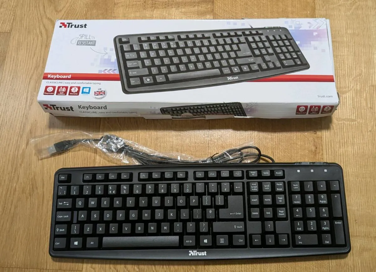 Trust Wired Keyboard Full Size (UK Layout) Like Ne - Image 1