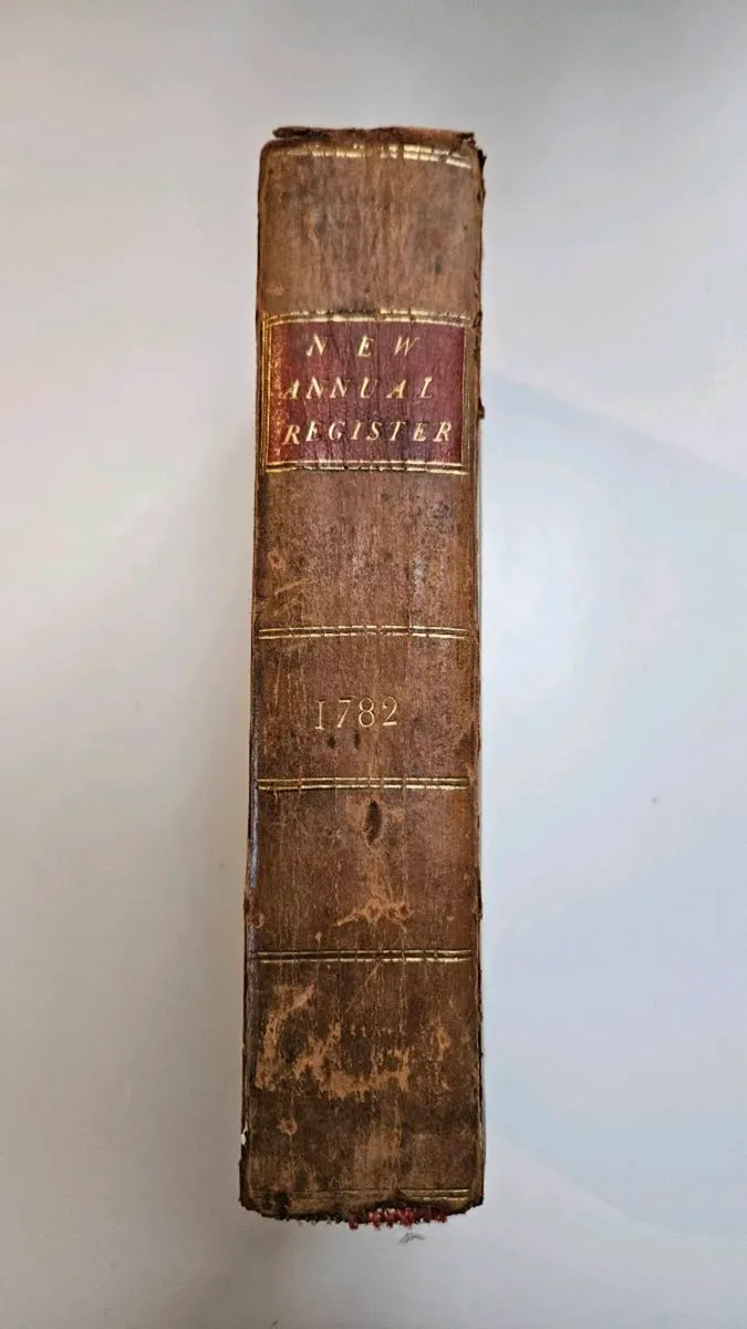 New Annual Register for the year 1782 Antique Book - Image 1
