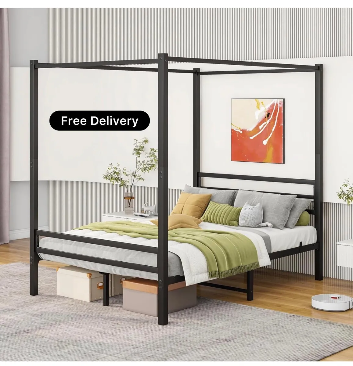 4FT6 Double Canopy Bed Frame - Image 1