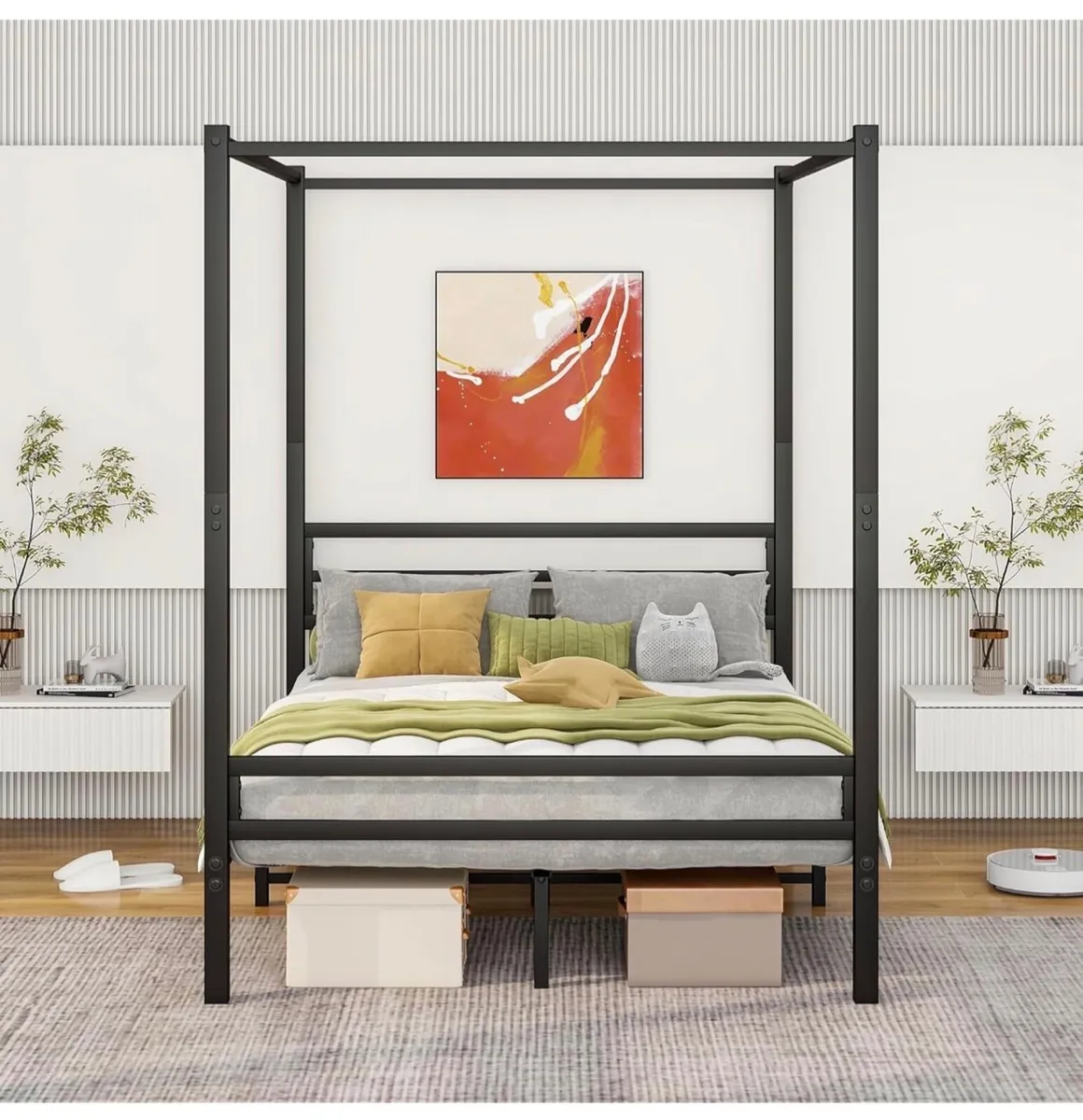 4FT6 Double Canopy Bed Frame - Image 1