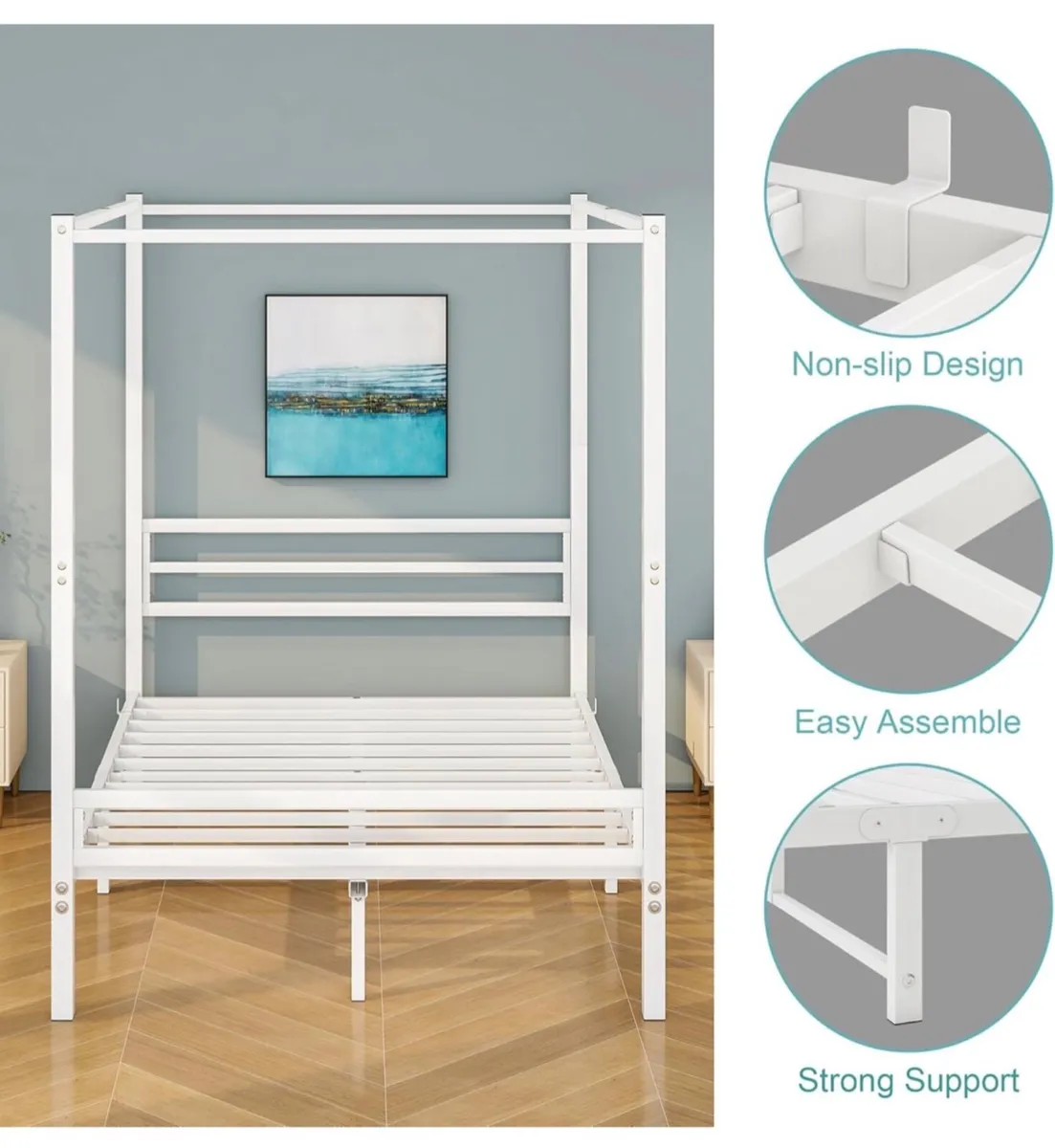 4FT6 Double Canopy Bed Frame - Image 2