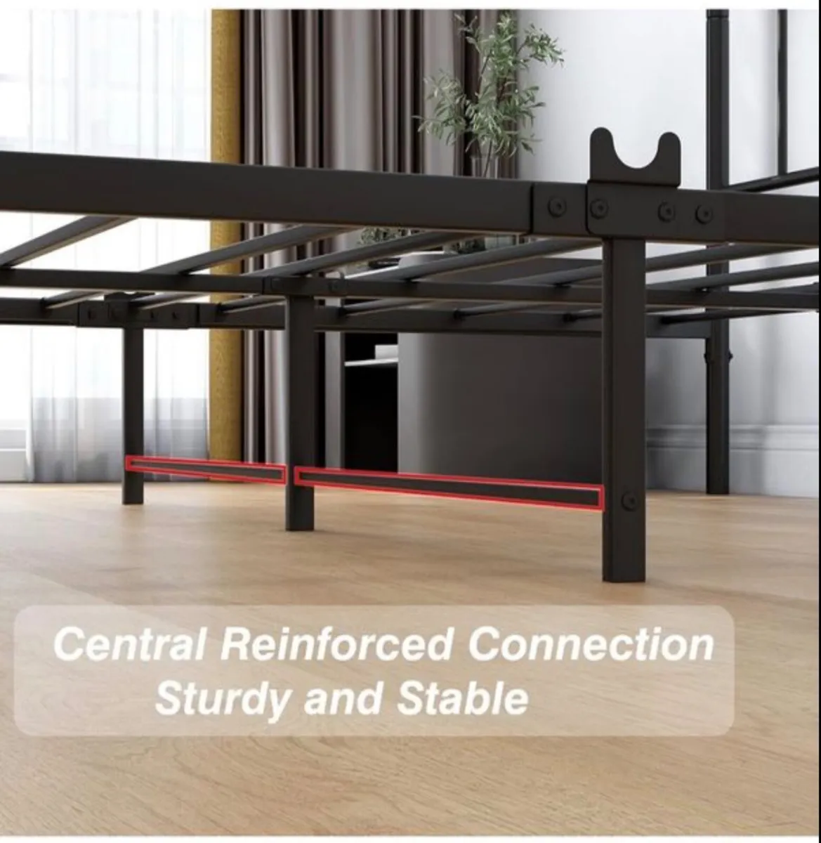 King Size Bed Frame with Headboard and Footboard/U - Image 4