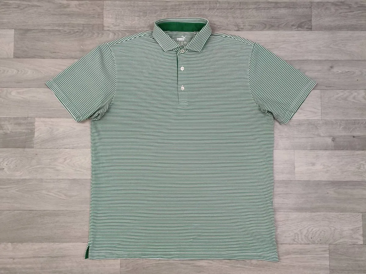 Puma Golf Striped Polo Shirt Mens Large - Image 1