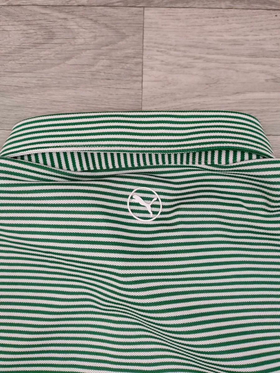 Puma Golf Striped Polo Shirt Mens Large - Image 4