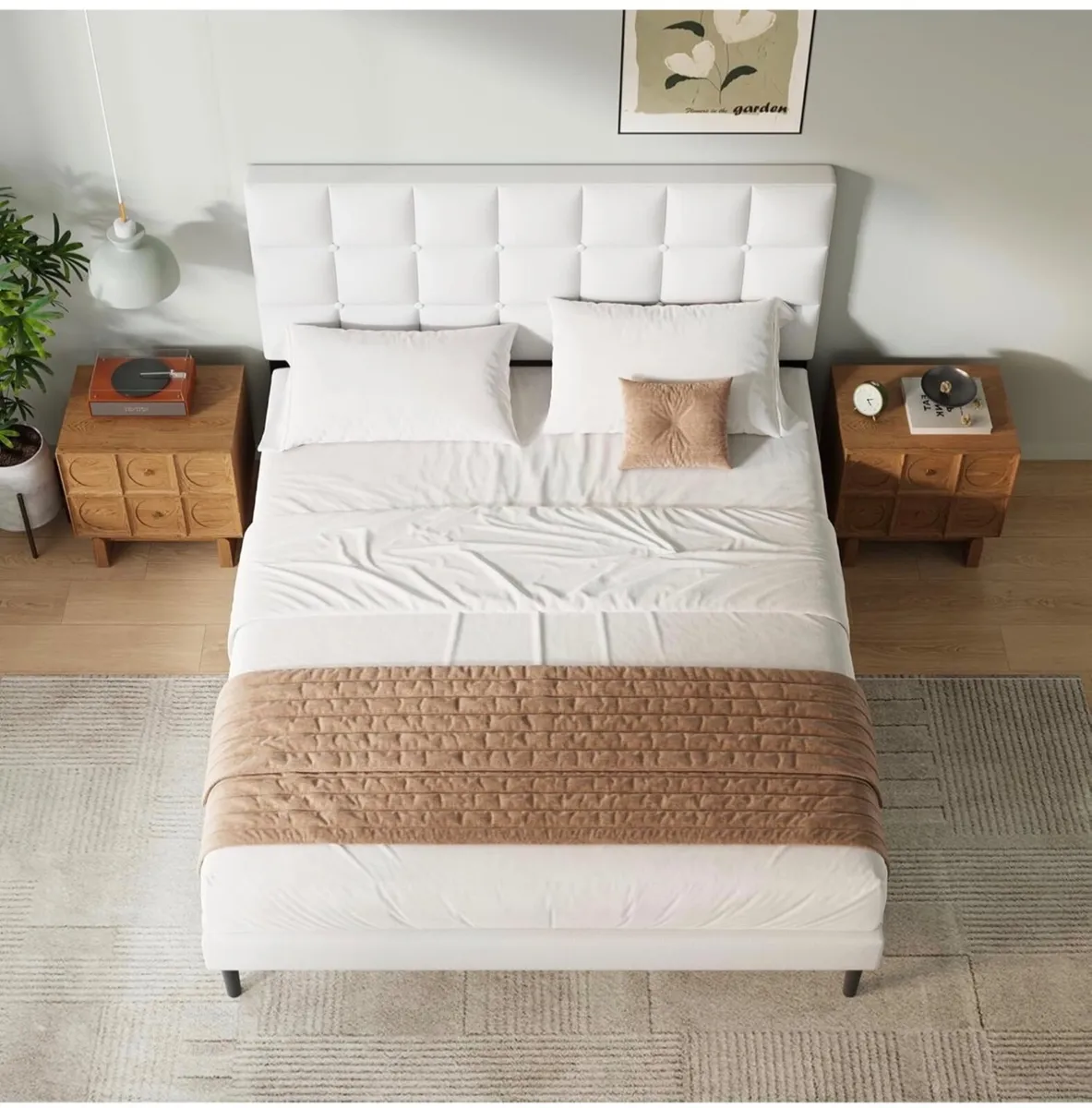 King Bed Frame, Easy Assembly, Sturdy Wooden Slat - Image 2