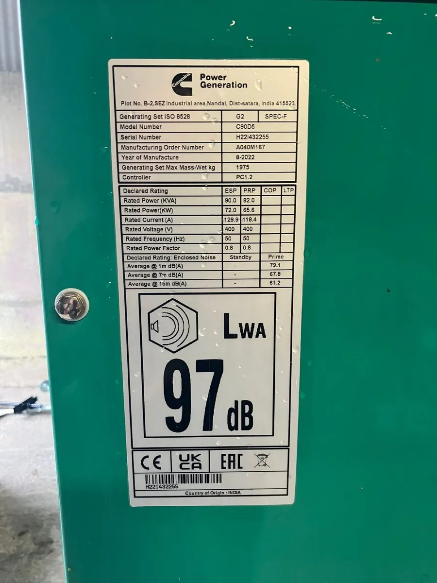 90KVA Three Phase Generator - Image 2