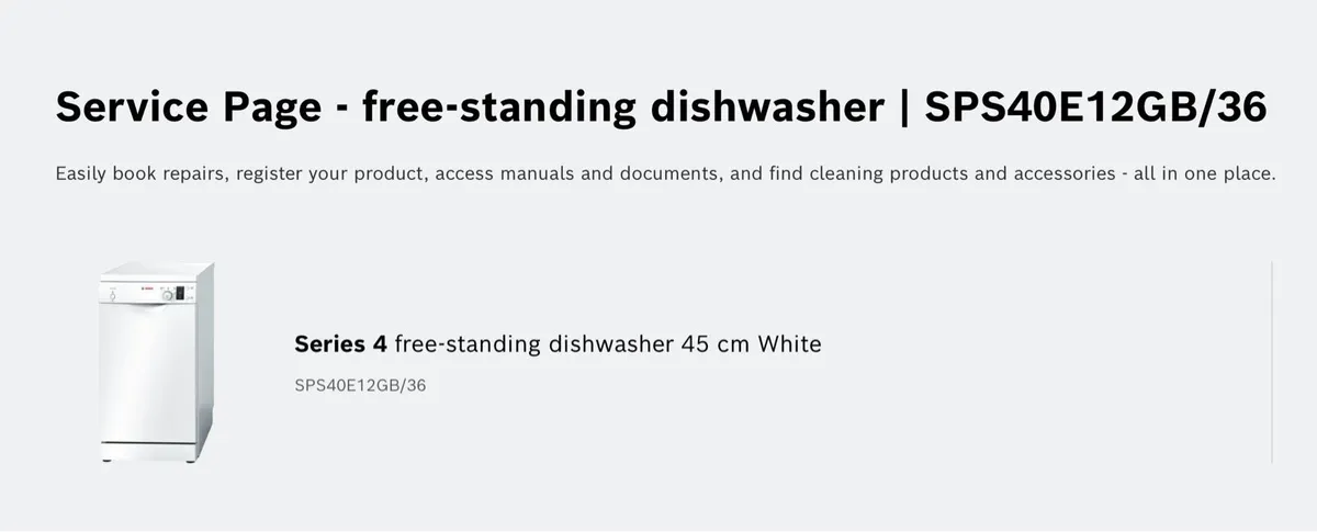 Bosch Slimline Dishwasher - 45cm - Parts / Repair - Image 2