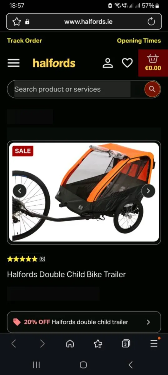 Double Child Bike Trailer (Halfors). - Image 1