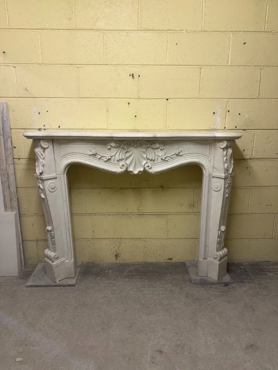 White marble fireplace - Image 1