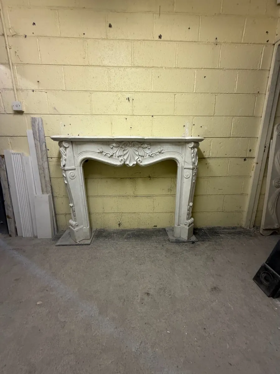 White marble fireplace - Image 2