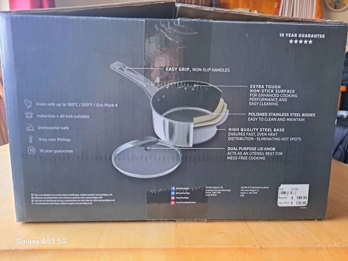 4 piece non - stick stainless steel set +1free - Image 4
