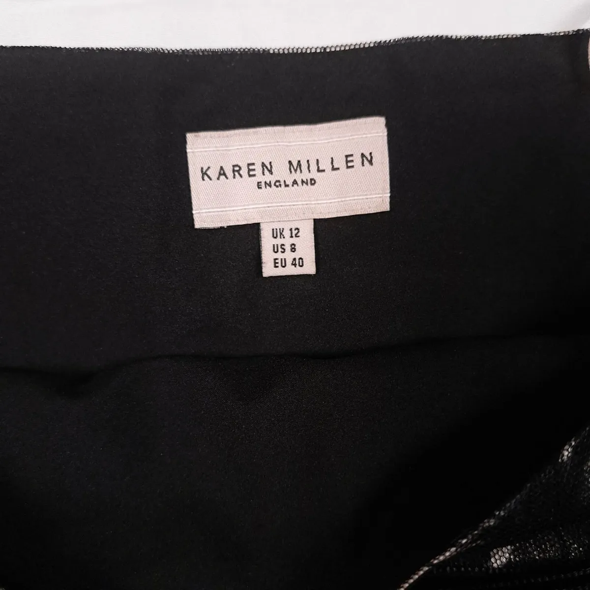 Karen Millen Black Floral Tulle Mini Skirt 12UK - Image 2