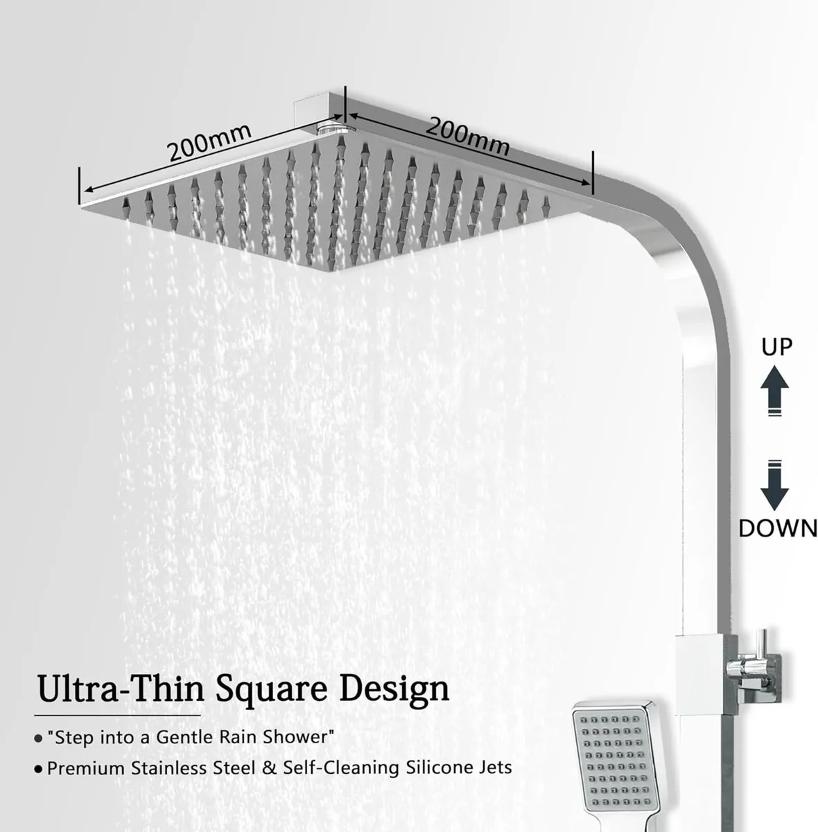 Thermostatic Shower Mixer Set 8 Rainfall - Image 3