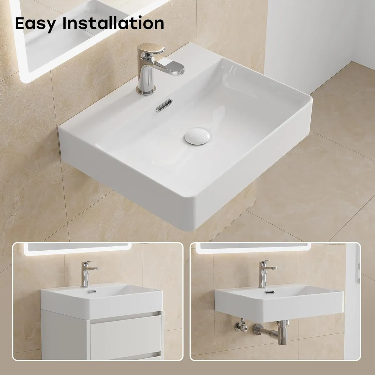Bathroom Ceramic Wash Basin Sink Countertop or - Image 3