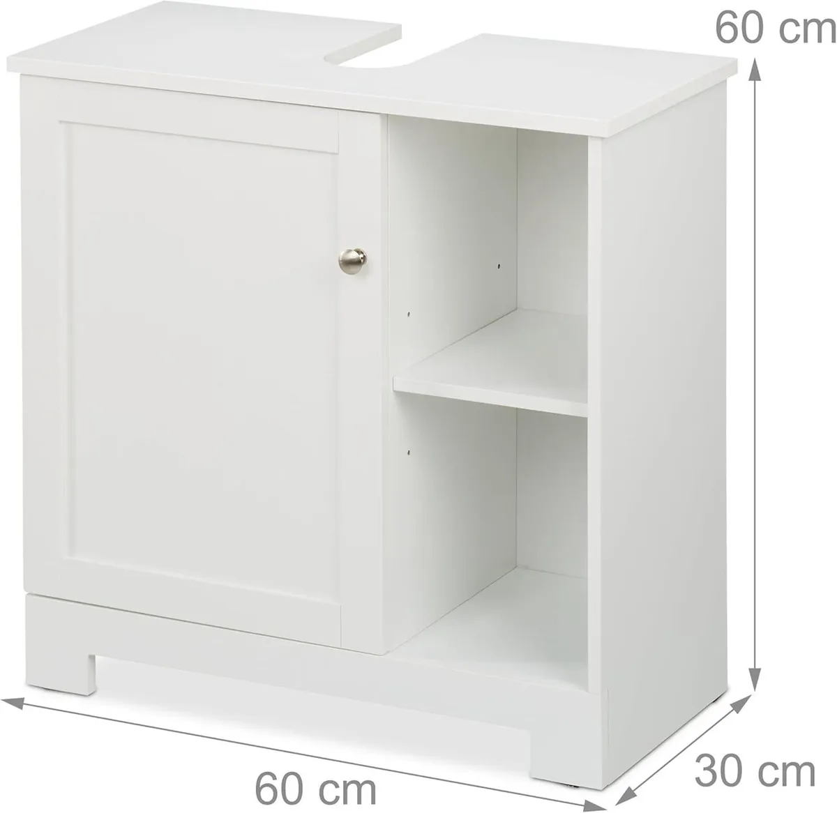 Sink Cabinet Door Shelves 60 x 30 cm MDF Bathroom - Image 3