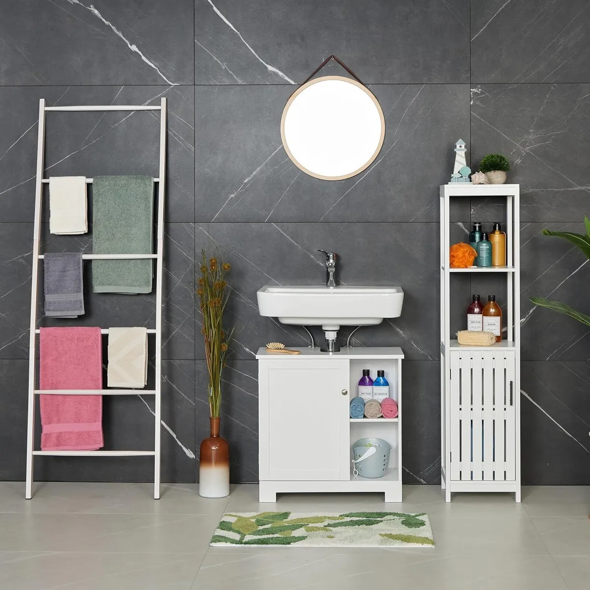 Sink Cabinet Door Shelves 60 x 30 cm MDF Bathroom - Image 4