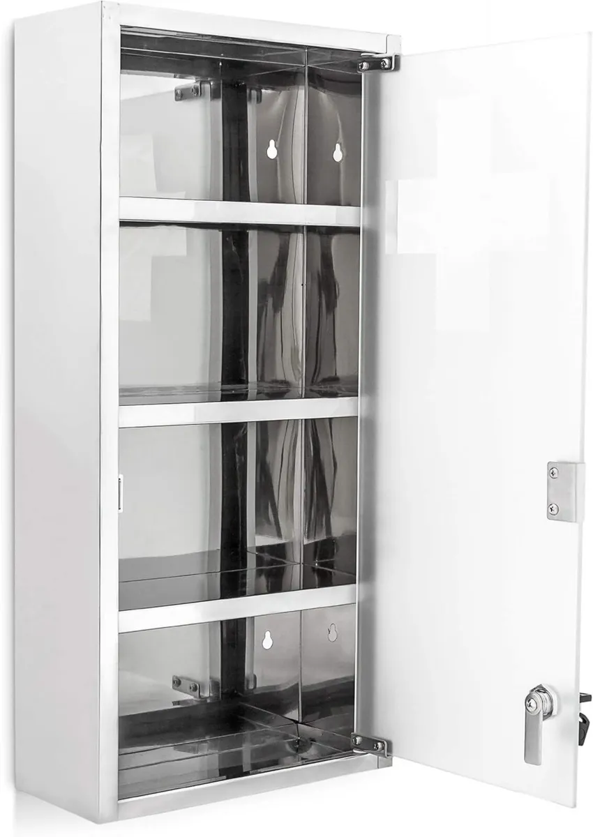 Large Medicine Cabinet 57 x 27 12 cm Stainless - Image 4