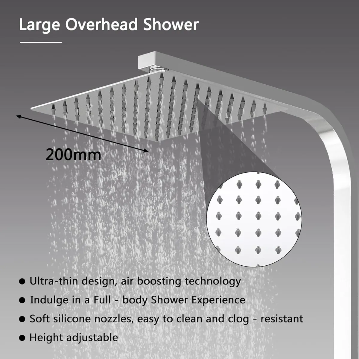 Thermostatic Shower Mixer Set Dual Rainfall Heads - Image 3