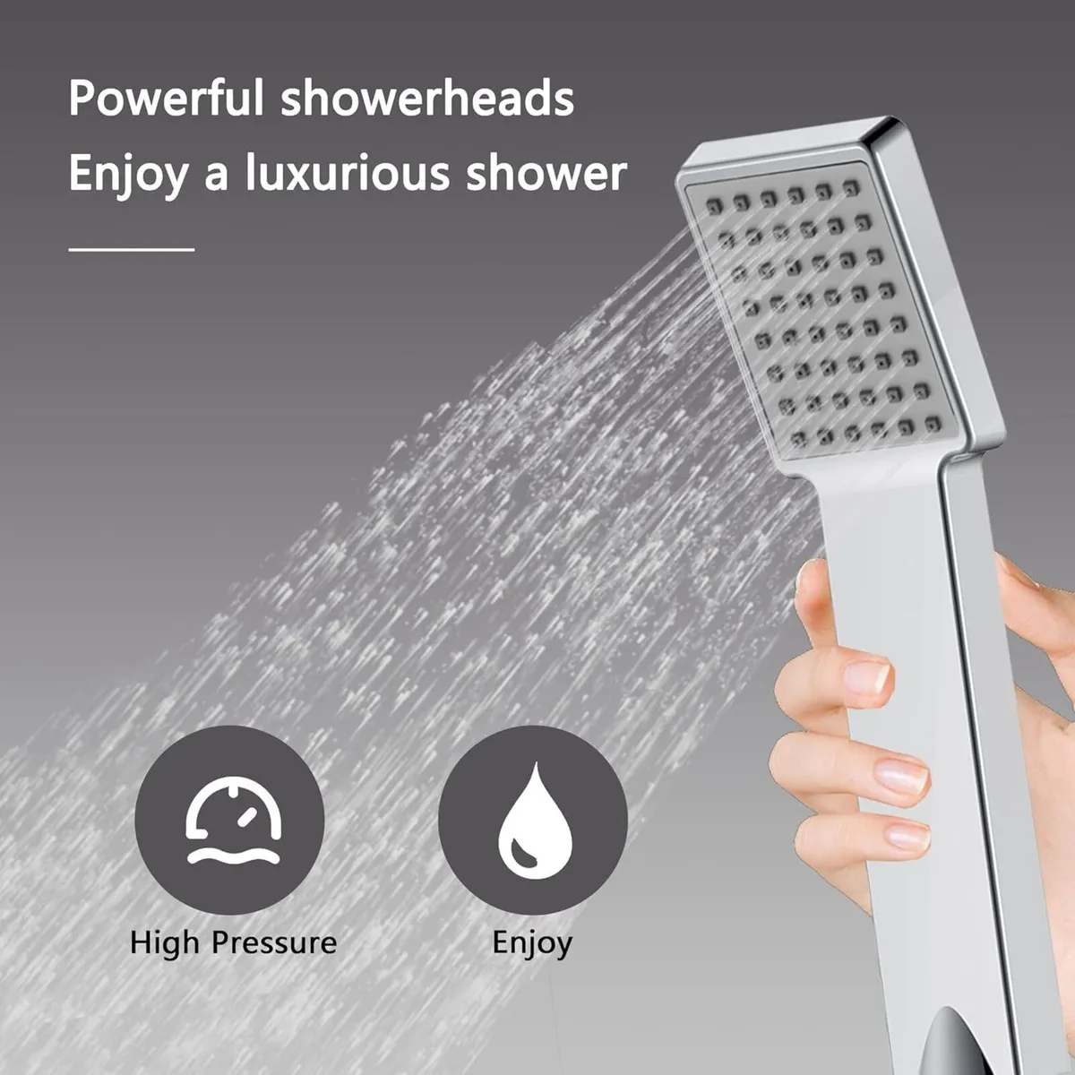 Thermostatic Shower Mixer Set Dual Rainfall Heads - Image 4