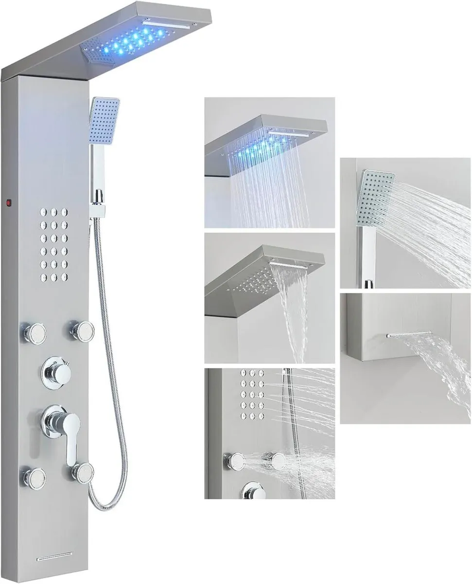 Shower Panel Column Tower- Waterfall Rainfall - Image 1